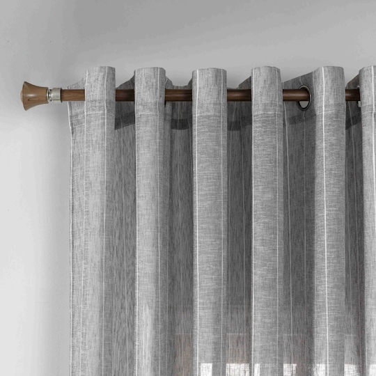 My Home Luxury Curtain with Grommets Lucktora Grey 270x290cm
