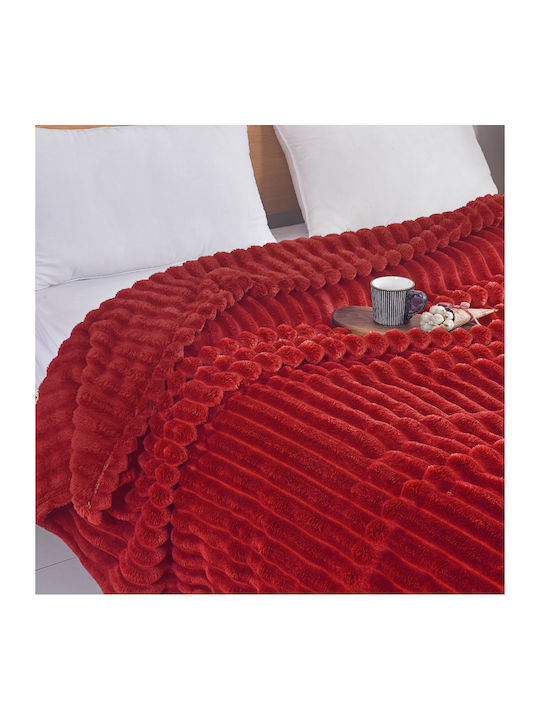 My Home Luxury Κουβέρτα Fleece Υπέρδιπλη 220x240εκ. Μπορντό MRD-02