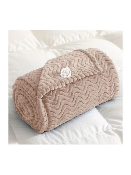 My Home Luxury Κουβέρτα Fleece Μονή 160x220εκ. Μπεζ BL160-01