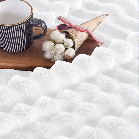 My Home Luxury Blanket Fleece Single 160x220cm White