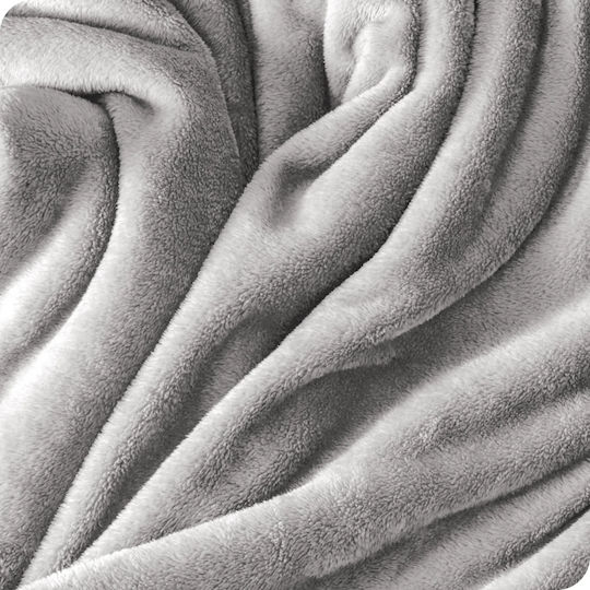 My Home Luxury Κουβέρτα Fleece Υπέρδιπλη 220x240εκ. Γκρί Ανοιχτό