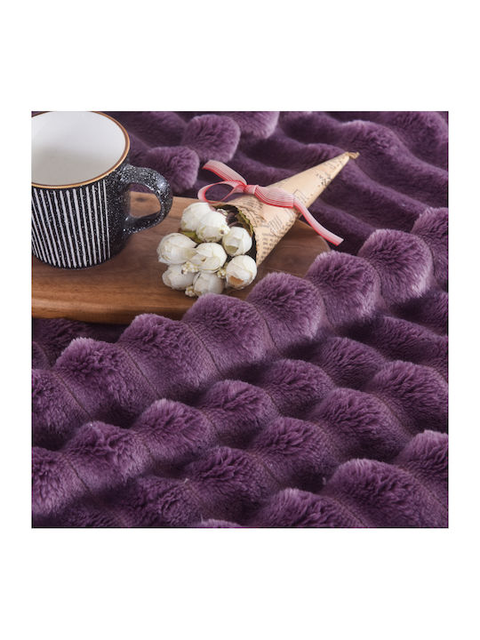 My Home Luxury Κουβέρτα Fleece Υπέρδιπλη 220x240εκ. Λιλά