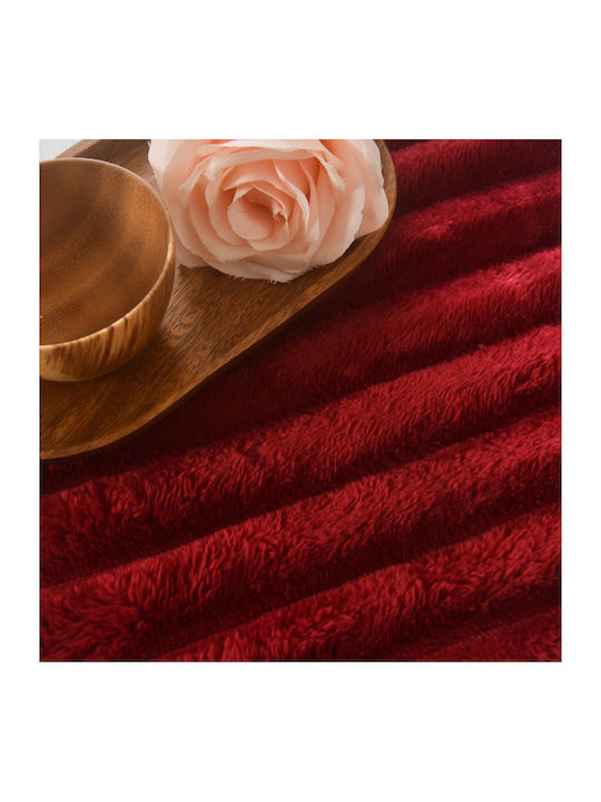 My Home Luxury Κουβέρτα Fleece Υπέρδιπλη 220x240εκ. Μπορντό MRD-02
