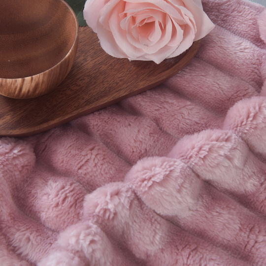 My Home Luxury Κουβέρτα Fleece Υπέρδιπλη 220x240εκ. Ροζ MRD-10