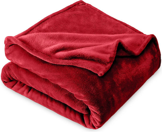 My Home Luxury Κουβέρτα Fleece Υπέρδιπλη 220x240εκ. Κόκκινη