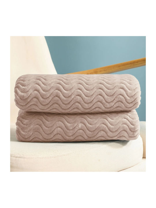 My Home Luxury Κουβέρτα Fleece Υπέρδιπλη 220x240εκ. Μπεζ BL220-01