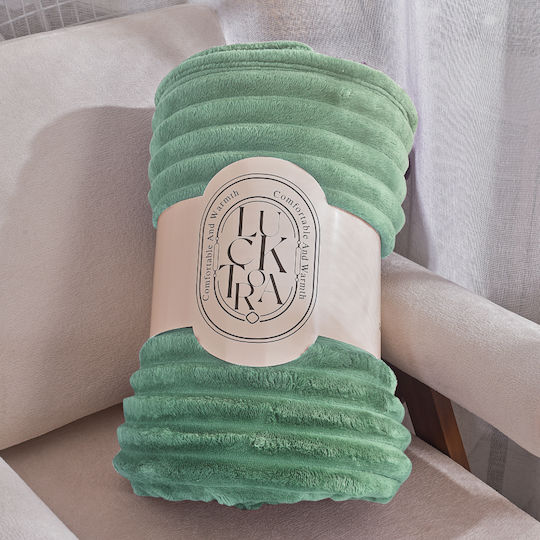 My Home Luxury Κουβέρτα Fleece Μονή 160x220εκ. Πράσινο MRS-03