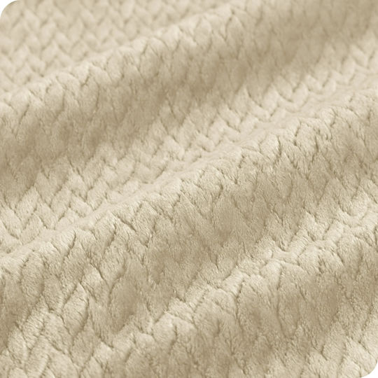 My Home Luxury Κουβέρτα Fleece Μονή 160x220εκ. Εκρού