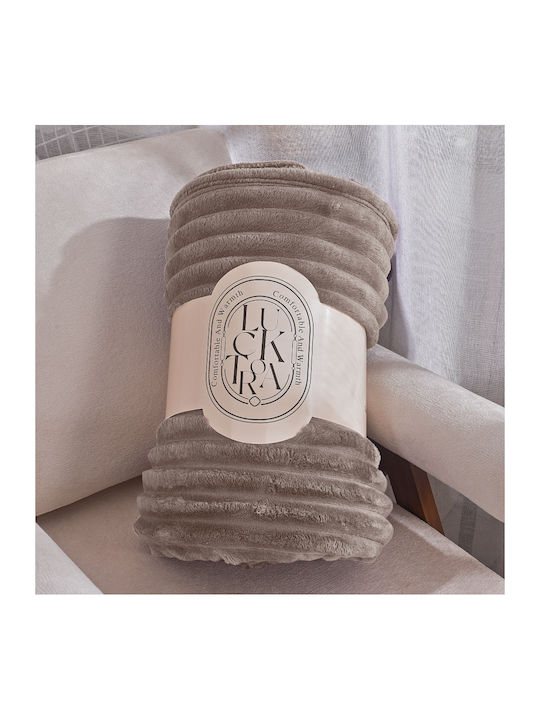 My Home Luxury Κουβέρτα Fleece Υπέρδιπλη 220x240εκ. Μόκα MRD-44
