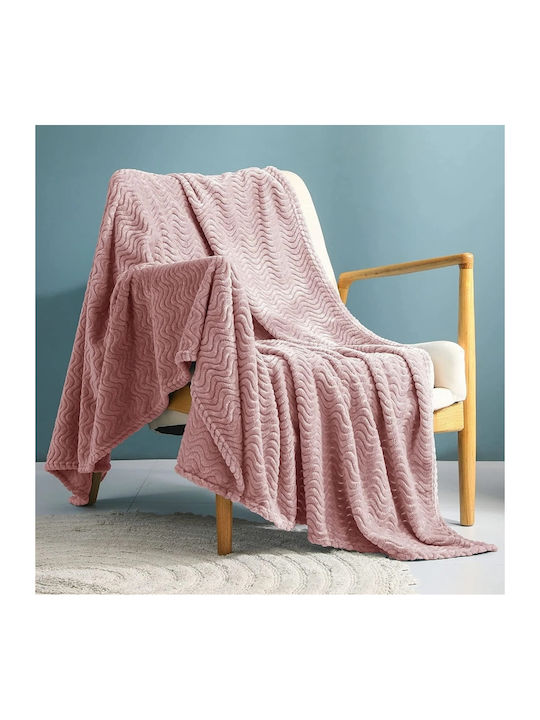 My Home Luxury Pătură Fleece Single 160x220cm Roz