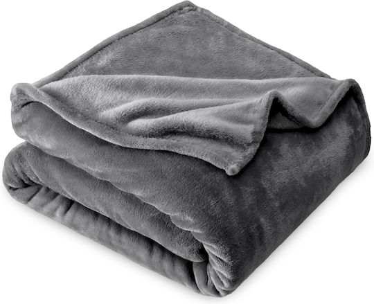 My Home Luxury Κουβέρτα Fleece Υπέρδιπλη 220x240εκ. Σκούρο Γκρι PB-16