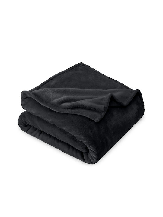 My Home Luxury Κουβέρτα Fleece Υπέρδιπλη 220x240εκ. Μαύρη PB-18
