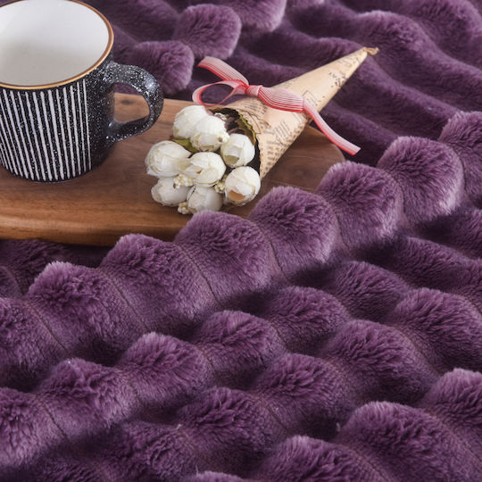 My Home Luxury Κουβέρτα Fleece Μονή 160x220εκ. Λιλά