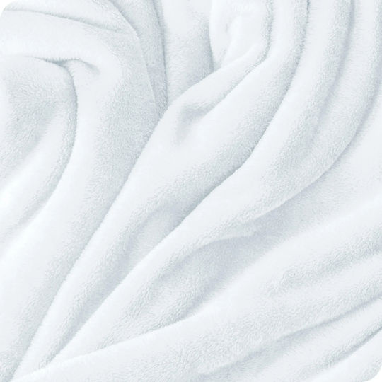 My Home Luxury Κουβέρτα Fleece Υπέρδιπλη 220x240εκ. Λευκή PB-12