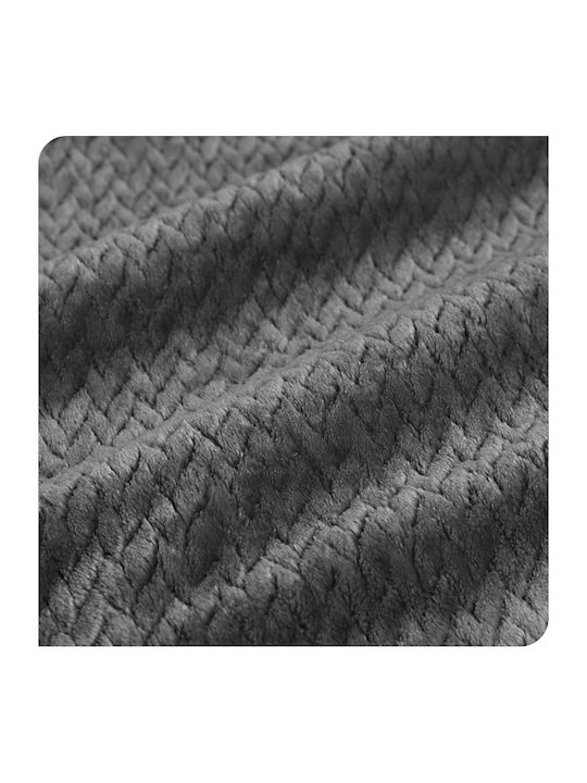 My Home Luxury Pătură Fleece Single 160x220 cm Gri Închis
