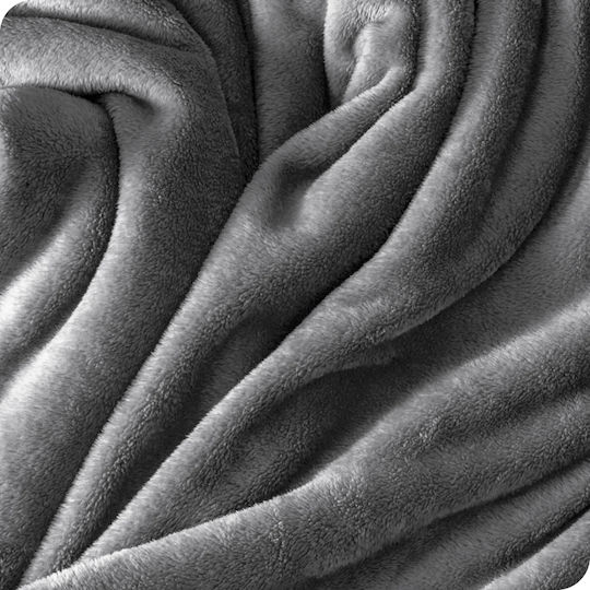 My Home Luxury Κουβέρτα Fleece Υπέρδιπλη 220x240εκ. Σκούρο Γκρι PB-16