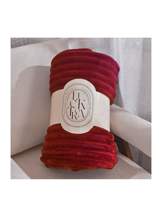 My Home Luxury Κουβέρτα Fleece Μονή 160x220εκ. Μπορντό