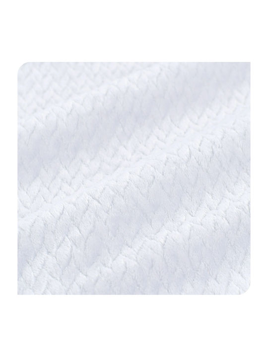 My Home Luxury Κουβέρτα Fleece Μονή 160x220εκ. Λευκή BL160-12