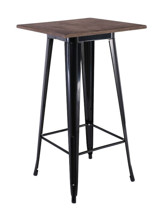 Relix Pătrat Masă Bar Black/Walnut 60x60x103buc