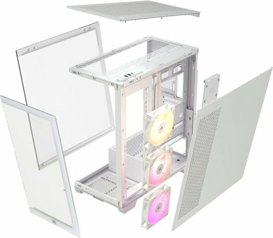 Corsair 3500X ARGB Gaming Midi-Turm Computergehäuse mit Seitenfenster Weiß