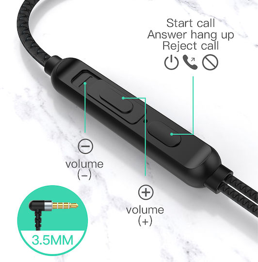Leewello Ej-042 În ureche Handsfree cu două căști cu mufă 3.5mm Gri
