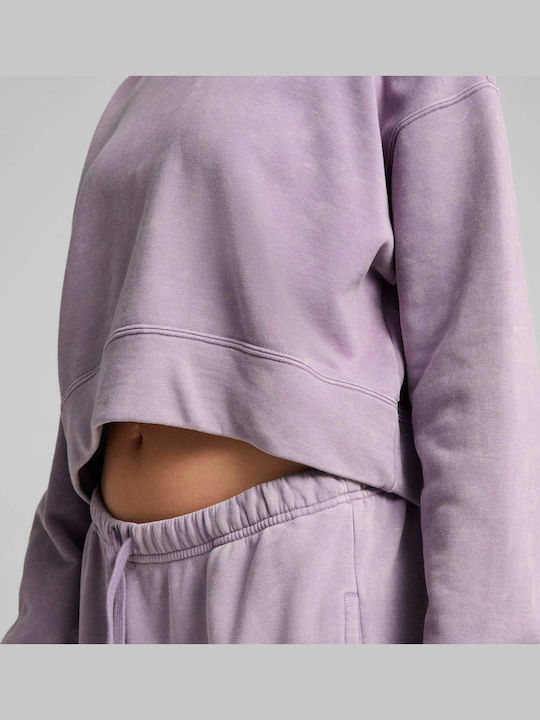 Gekürzt Damen Sweatshirt Lila