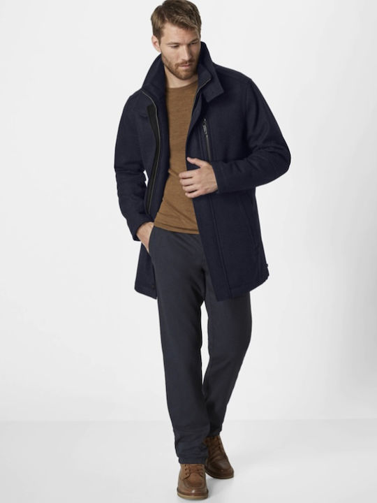 Red Point Men's Half Coat Navy Blue