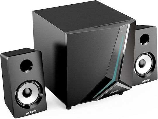 Fenda F670X Безжични компютърни тонколони Компютърни тонколони 2.1 с RGB осветление и Bluetooth Мощност 70W в Черен цвят
