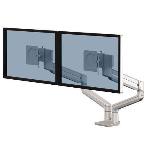 Fellowes Tallo Dual Βάση Γραφείου για 2 Οθόνες έως 32" με Βραχίονα Ασημί