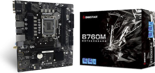 Biostar B760MX2-E DDR5 rev. 1.0 Motherboard Micro ATX with Intel 1700 Socket