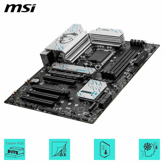 MSI B760 Gaming Plus Wifi DDR4 Motherboard ATX με Intel 1700 Socket 7D98-043R
