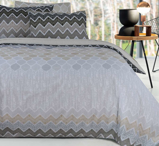 Espree Bettwäsche-Set Überdoppel mit Gummiband 160x200+35cm. Kiris Beige 4Stück