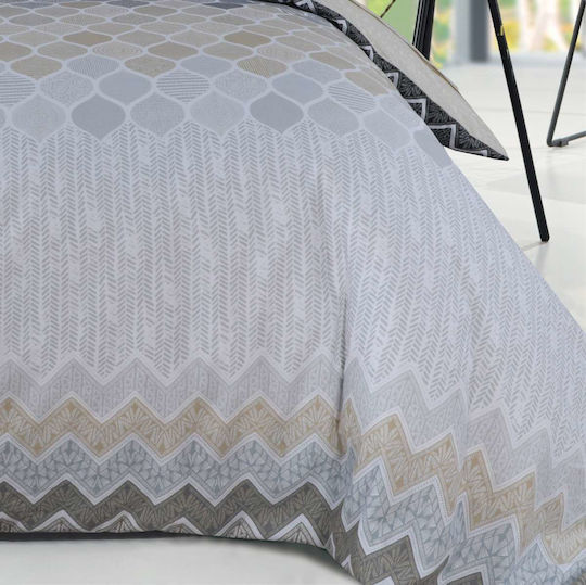 Espree Bettwäsche-Set Überdoppel mit Gummiband 160x200+35cm. Kiris Beige 4Stück