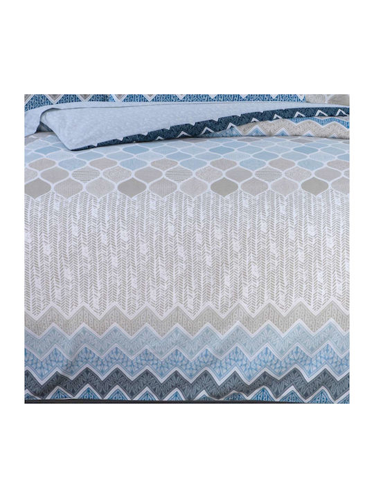 Espree Duvet Cover Set Cotton Single with Pillowcase 160x240 Kiris Blue