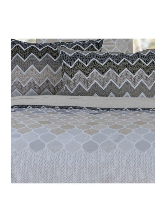 Espree Bettbezug-Set Baumwolle Einzelbett mit Kissenbezug 160x240 Kiris Beige