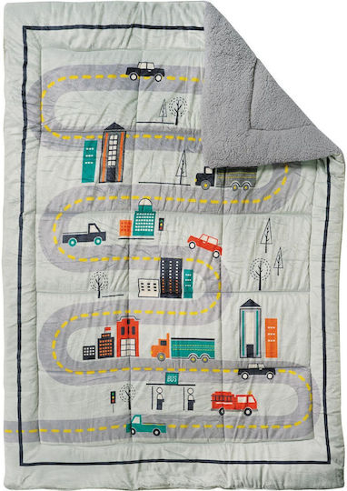 Das Home Kids Duvet Cover Single with Hollowfiber Filling Grey 160x220cm Das Home Kids Duvet Cover Single with Hollowfiber Filling Grey 160x220cm