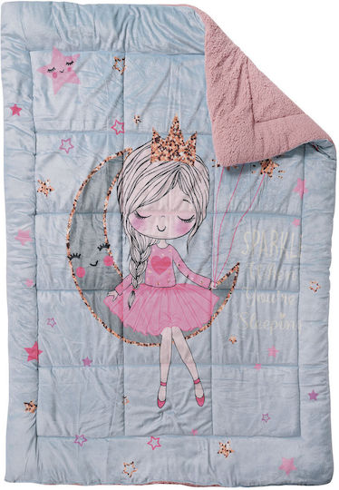 Das Home Kids Duvet Cover Single with Hollowfiber Filling Moon Princess Grey, Pink 160x220cm