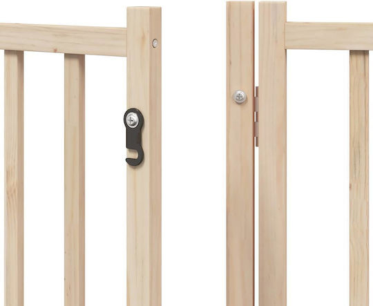 Faltbare Hundegitter-Trennwand 9 Paneele 450 cm Pappelholz Braun 50 x 90 x 2 cm