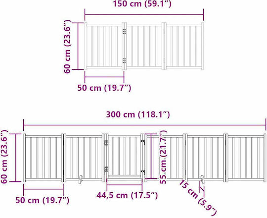 Hundezaun Faltbarer Raumteiler 12 Paneele 600cm Pappelholz Braun 50 x 60 x 2 cm