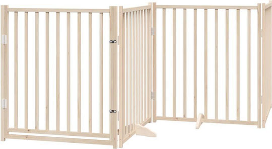 Faltbare Hundegitter-Trennwand 10 Paneele 800cm Pappelholz Braun 80 X 90 X 2 Cm