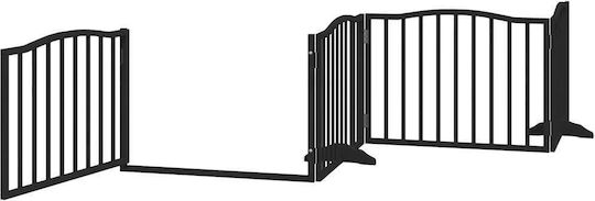 Vidaxl Hundegitter Trennwand Faltbar 6 Paneele 480cm Pappelholz Schwarz