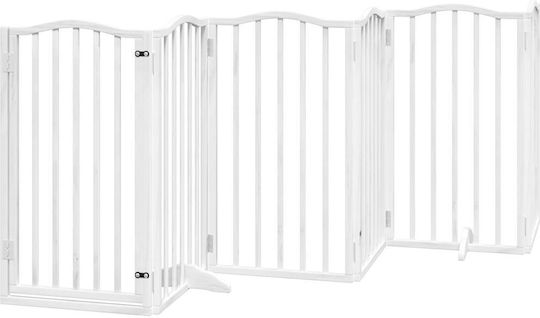 Hundezaun faltbar 12 Paneele 600cm Pappelholz 3155595 Weiß