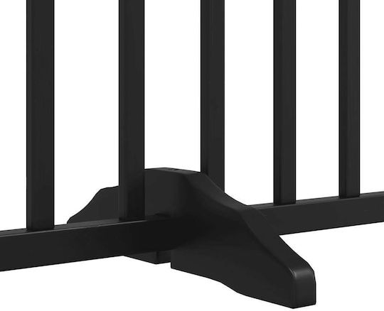 Hundeabsperrgitter faltbar 6 Paneele 480 cm Pappelholz Schwarz 80 x 90 x 2 cm
