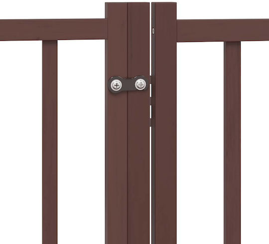 Dog Gate Divider Folding 6 Panels 480cm Poplar Wood Brown 80 X 60 X 2 Cm