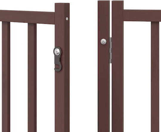 Hundegitter-Trennwand Faltbar 8 Paneele 640 cm Pappelholz Braun 80 x 90 x 2 cm