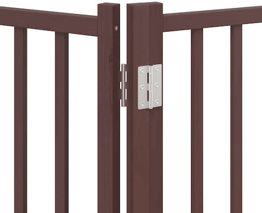 Hundegitter-Trennwand Faltbar 8 Paneele 640 cm Pappelholz Braun 80 x 90 x 2 cm