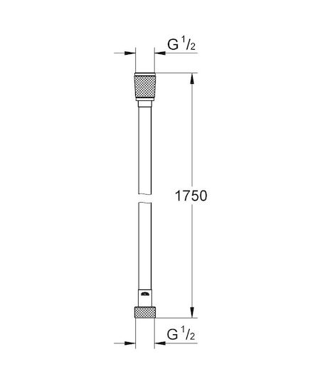 Grohe Metallic Shower Hose Silver 175cm