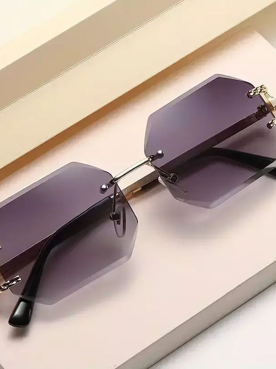 Unisex Sunglasses with Orange Metal Frame and Gray Gradient Lens G-10