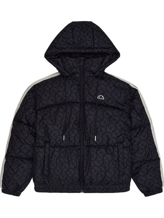 Women's Short Puffer Jacket for Winter Black