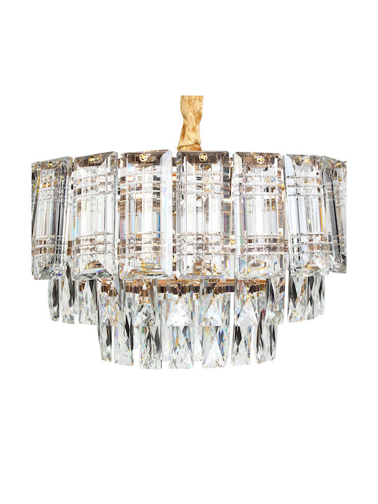 Keskor Chandelier with Crystals 6xE14 Gold 40cm 518160